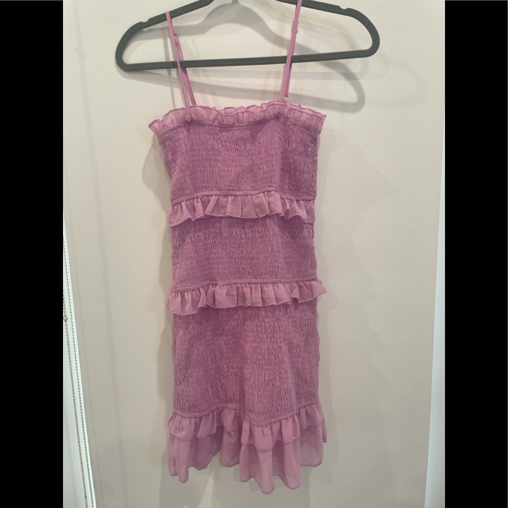 Nasty Gal Pink Ruffle Mini Dress